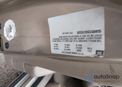 2006 Buick Lucerne Cxl z USA, uszkodzony, nr VIN 1G4HD57266U163339